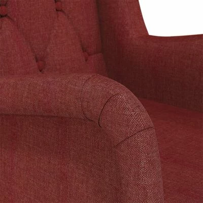 VidaXL Fauteuil avec pieds en bois d'hévéa solide Rouge bordeaux Tissu 8 VidaXL Fauteuil avec pieds en bois d'hévéa solide Rouge bordeaux Tissu – Image 6