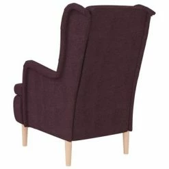 VidaXL Fauteuil avec pieds en bois d'hévéa solide Violet Tissu -Fauteuils Soldes image 6 329391