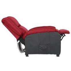 VidaXL Fauteuil inclinable TV Rouge bordeaux Similicuir et tissu 13 VidaXL Fauteuil inclinable TV Rouge bordeaux Similicuir et tissu -Fauteuils Soldes image 6 329489