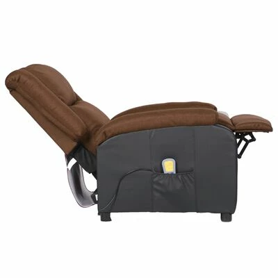 VidaXL Fauteuil inclinable TV Marron Similicuir et tissu 8 VidaXL Fauteuil inclinable TV Marron Similicuir et tissu – Image 6