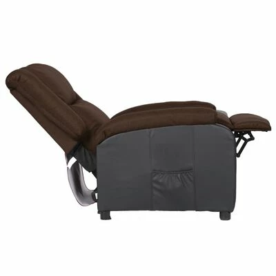 VidaXL Fauteuil inclinable TV Marron foncé Similicuir et tissu 8 VidaXL Fauteuil inclinable TV Marron foncé Similicuir et tissu – Image 6