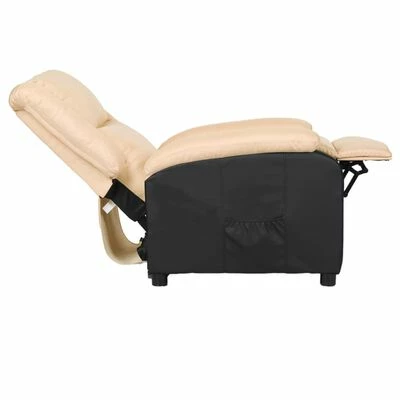 VidaXL Fauteuil inclinable TV Crème Similicuir et tissu 8 VidaXL Fauteuil inclinable TV Crème Similicuir et tissu – Image 6