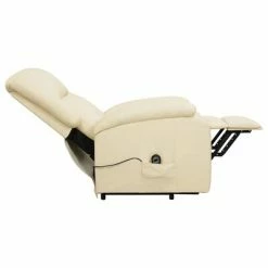 VidaXL Fauteuil inclinable Crème Similicuir -Fauteuils Soldes image 6 329686