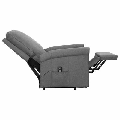 VidaXL Fauteuil inclinable Gris clair Tissu 8 VidaXL Fauteuil inclinable Gris clair Tissu – Image 6