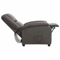 VidaXL Fauteuil inclinable Gris Cuir véritable -Fauteuils Soldes image 6 337050