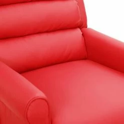 VidaXL Chaise inclinable Rouge Similicuir -Fauteuils Soldes image 6 338827