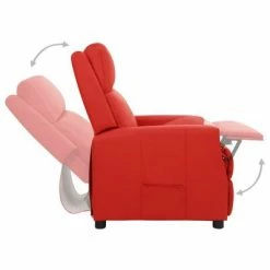 VidaXL Fauteuil inclinable Rouge Similicuir -Fauteuils Soldes image 6 338841