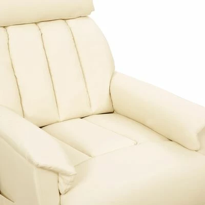 VidaXL Fauteuil inclinable Crème Similicuir 8 VidaXL Fauteuil inclinable Crème Similicuir – Image 6