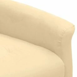 VidaXL Fauteuil inclinable Crème Tissu microfibre -Fauteuils Soldes image 6 338889