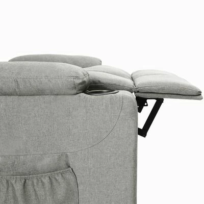 VidaXL Fauteuil inclinable Gris clair Tissu 8 VidaXL Fauteuil inclinable Gris clair Tissu – Image 6