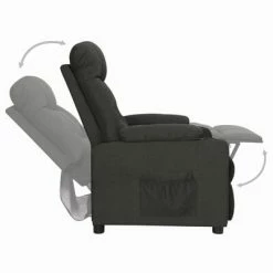 VidaXL Fauteuil inclinable Noir Tissu -Fauteuils Soldes image 6 339084