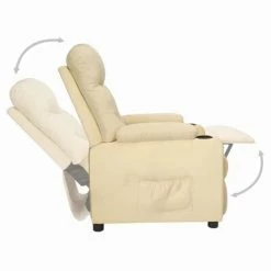 VidaXL Fauteuil inclinable Crème Tissu -Fauteuils Soldes image 6 339091