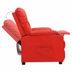 VidaXL Chaise inclinable Rouge Similicuir 13 VidaXL Chaise inclinable Rouge Similicuir -Fauteuils Soldes image 6 339127