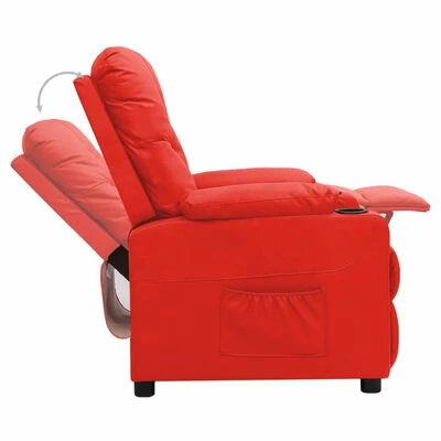 VidaXL Chaise inclinable Rouge Similicuir 8 VidaXL Chaise inclinable Rouge Similicuir – Image 6
