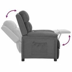VidaXL Fauteuil inclinable Gris clair Tissu -Fauteuils Soldes image 6 342339