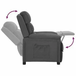VidaXL Fauteuil inclinable Gris foncé Tissu -Fauteuils Soldes image 6 342340