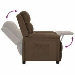 VidaXL Fauteuil inclinable Marron Tissu -Fauteuils Soldes image 6 342343
