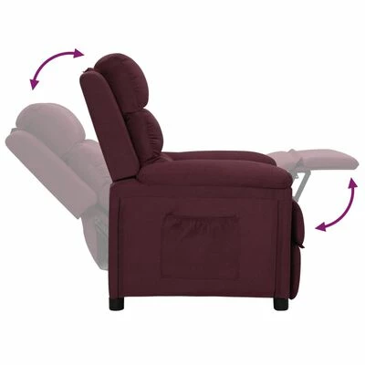 VidaXL Fauteuil inclinable Violet Tissu 8 VidaXL Fauteuil inclinable Violet Tissu – Image 6
