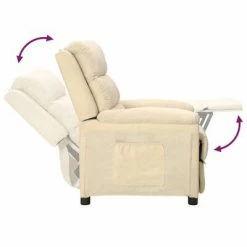 VidaXL Fauteuil inclinable Crème Tissu -Fauteuils Soldes image 6 342348