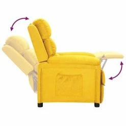 VidaXL Fauteuil inclinable Jaune Tissu -Fauteuils Soldes image 6 342350