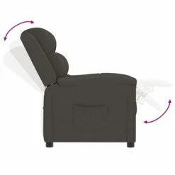 VidaXL Fauteuil inclinable Gris foncé Velours -Fauteuils Soldes image 6 342378