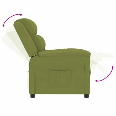VidaXL Fauteuil inclinable Vert clair Velours 8 VidaXL Fauteuil inclinable Vert clair Velours – Image 6