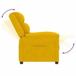 VidaXL Fauteuil inclinable Jaune Velours -Fauteuils Soldes image 6 342384