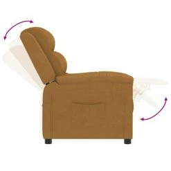 VidaXL Fauteuil inclinable Marron Velours -Fauteuils Soldes image 6 342385