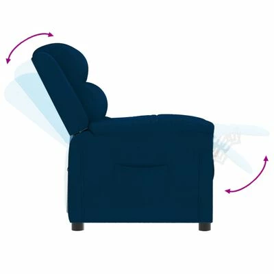 VidaXL Fauteuil inclinable Bleu Velours 8 VidaXL Fauteuil inclinable Bleu Velours – Image 6