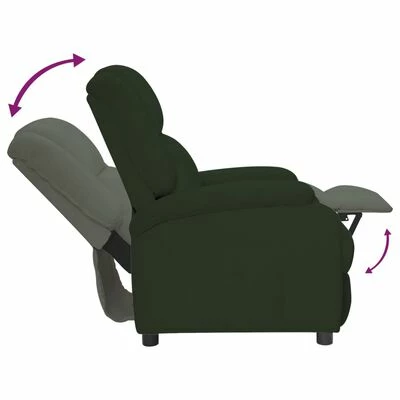 VidaXL Fauteuil inclinable Vert foncé Velours 8 VidaXL Fauteuil inclinable Vert foncé Velours – Image 6