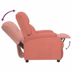 VidaXL Fauteuil inclinable Rose Velours -Fauteuils Soldes image 6 342403