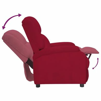 VidaXL Fauteuil inclinable Rouge bordeaux Velours 8 VidaXL Fauteuil inclinable Rouge bordeaux Velours – Image 6