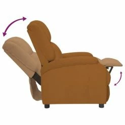VidaXL Fauteuil inclinable Marron Velours -Fauteuils Soldes image 6 342407