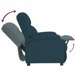 VidaXL Fauteuil inclinable Bleu Velours -Fauteuils Soldes image 6 342409