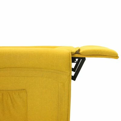 VidaXL Fauteuil inclinable Jaune Tissu 8 VidaXL Fauteuil inclinable Jaune Tissu – Image 6